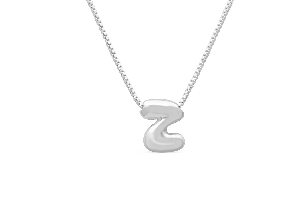 Let Her Shine 10mm Plain Letter Necklace, initial Z in silver | Fitkitty Culture®
