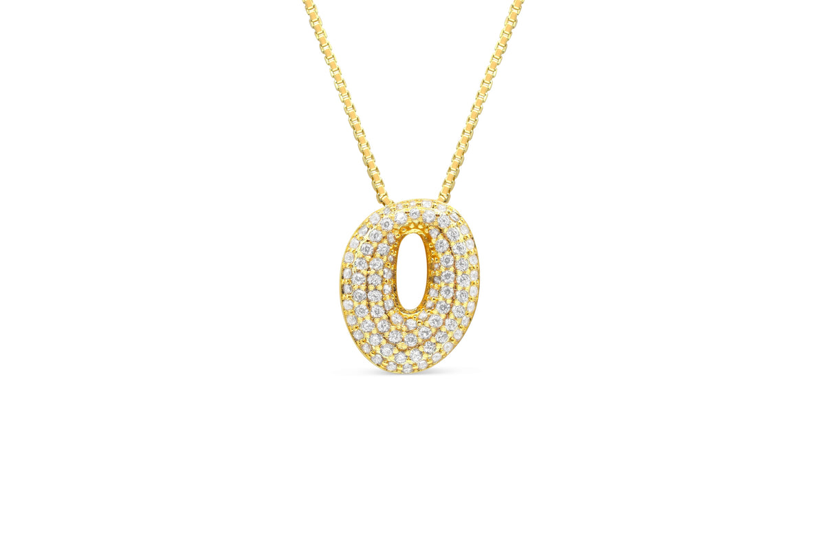 Let Her Shine 15mm Pave Letter Necklace, initial O in gold | Fitkitty Culture®