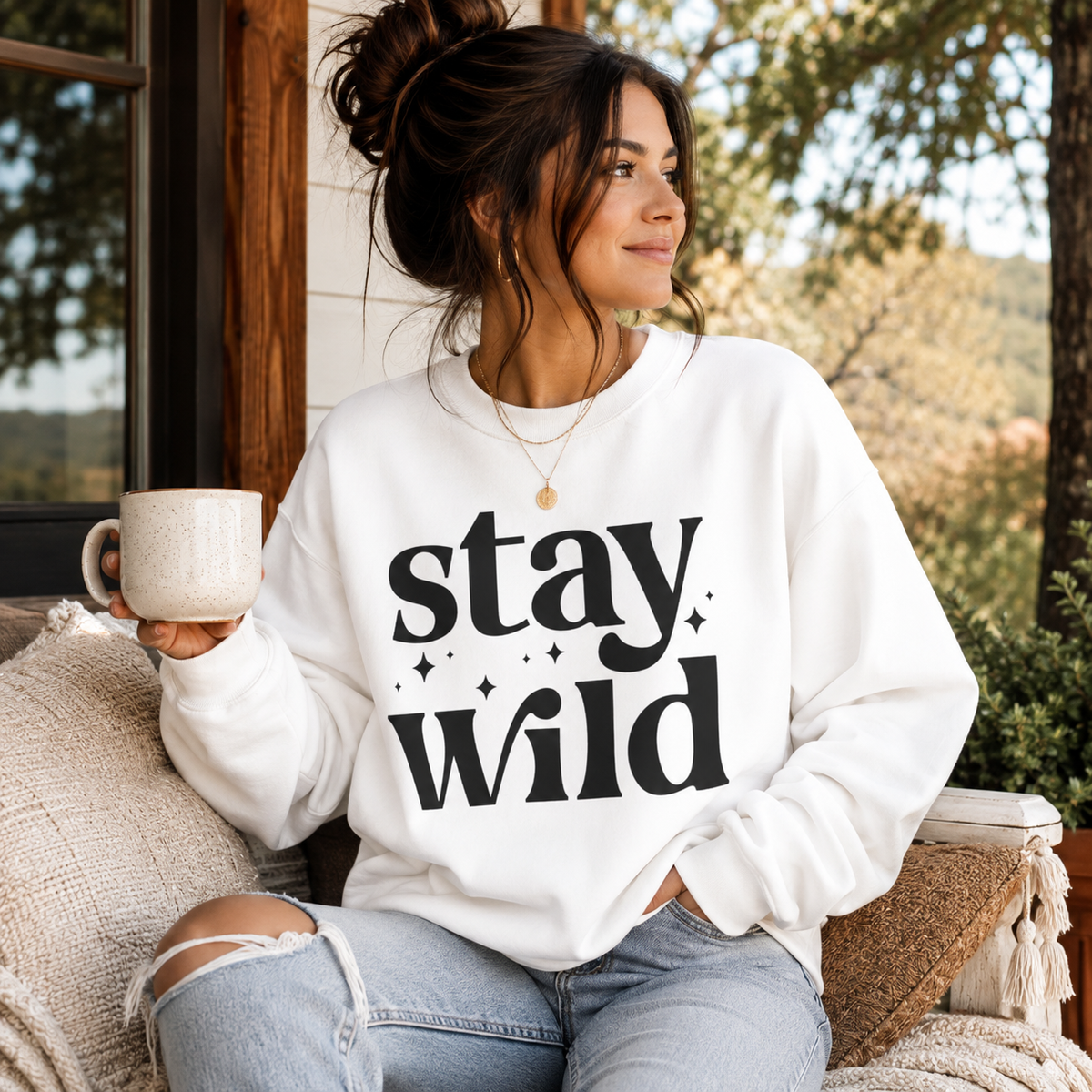 Stay Wild Crewneck Sweatshirt — alternate product view 3