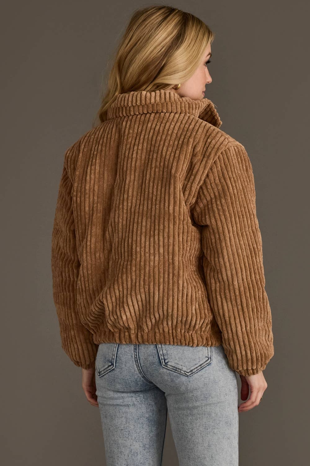 Tan Corduroy Puffer Jacket - Fitkitty Culture Athleisure Wear, Yoga Wear &  Women's Clothing