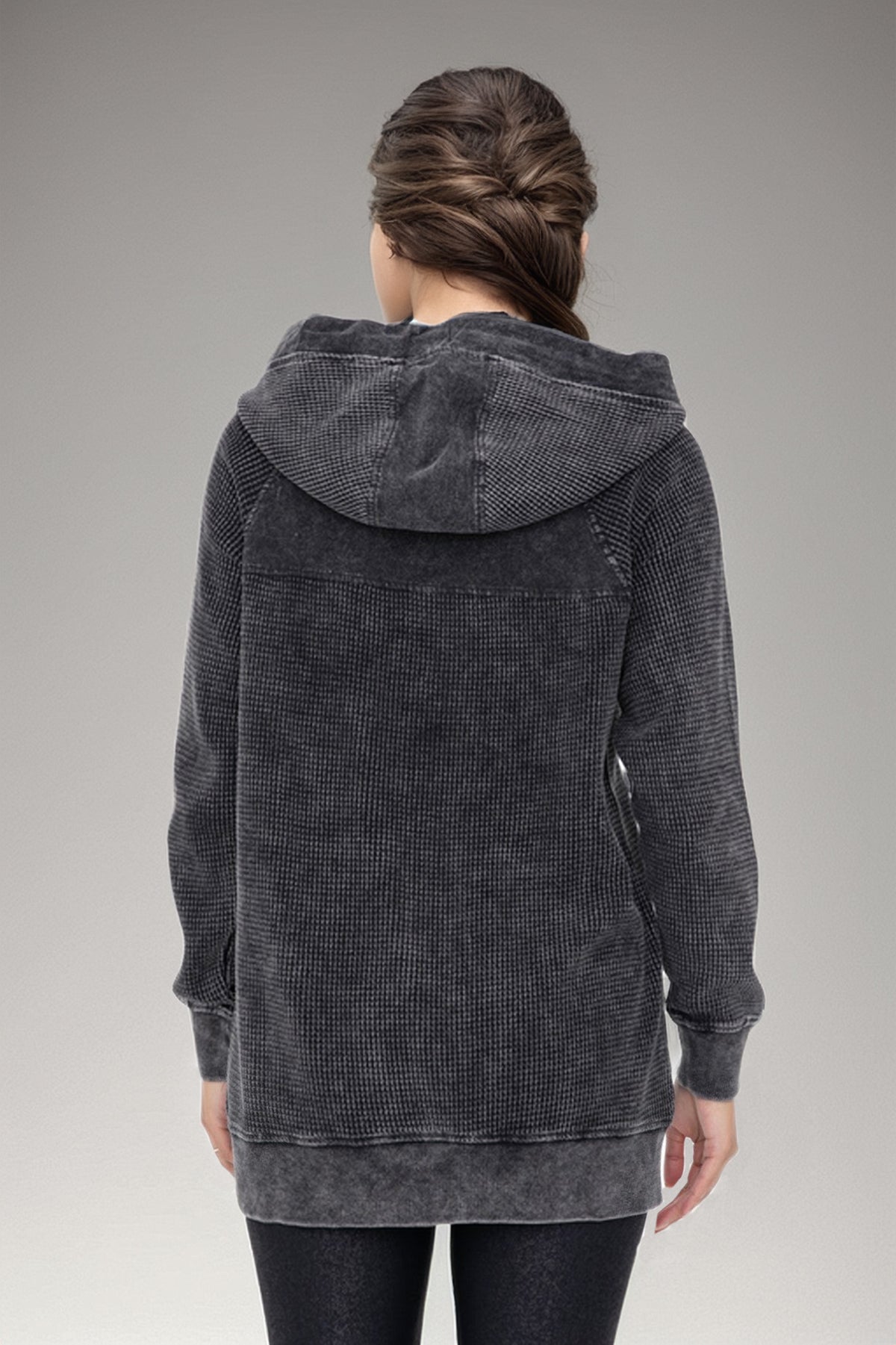 Oversized Waffle Knit Zip-Up Hoodie, Clothing, Fit Kitty, House of Caelo Athleisure Wear, Yoga Wear & Leggings