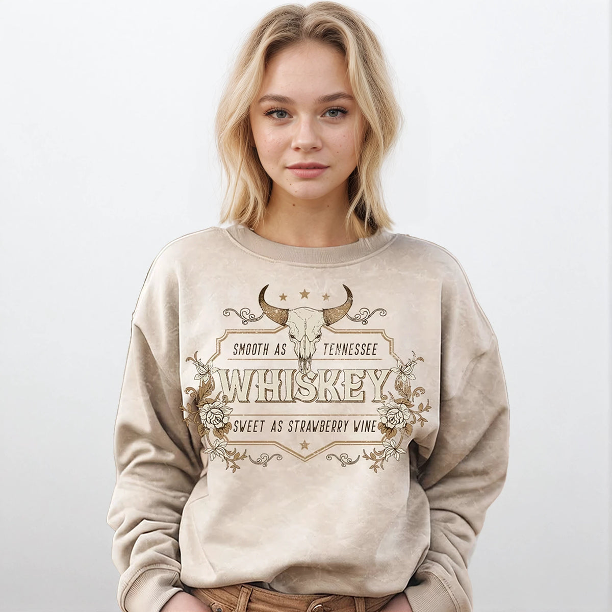 Whiskey Mineral Graphic Sweatshirt - House of Caelo Athleisure Wear, Yoga Wear &  Women's Clothing