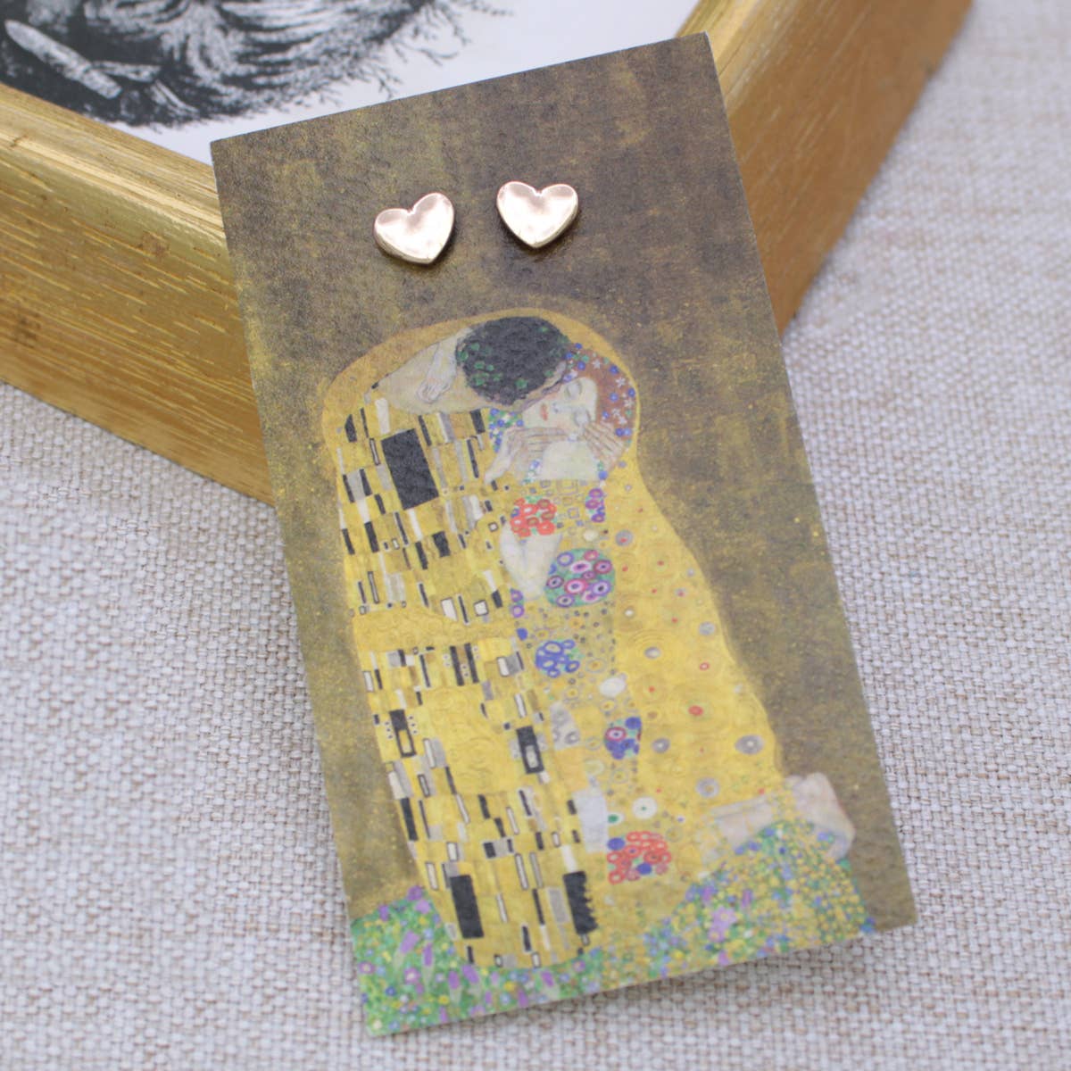 The Kiss Fine Art Gold Heart Earrings - Fitkitty Culture Athleisure Wear, Yoga Wear &  Women's Clothing
