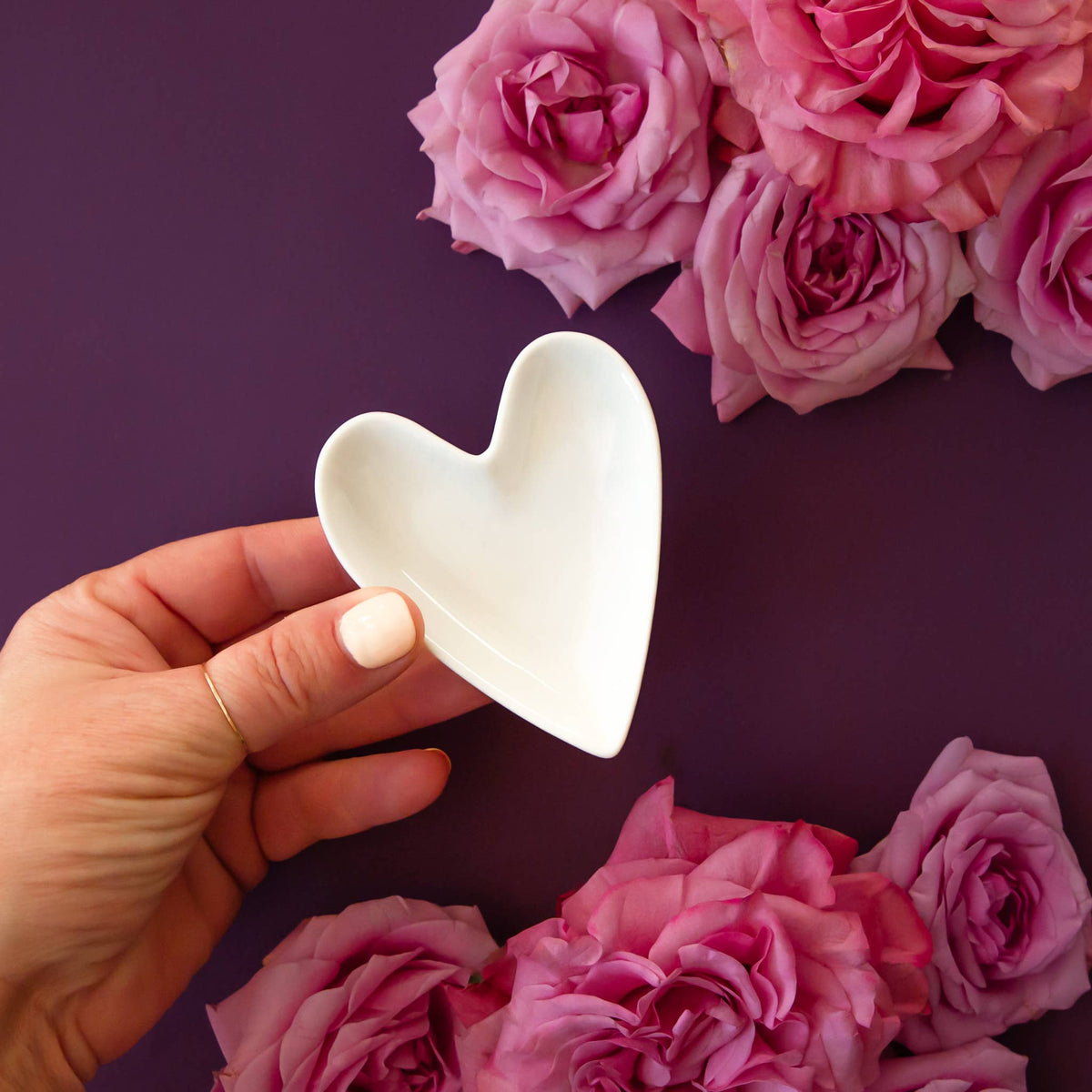 Heart-Shaped Ceramic Trinket Dish — main product image