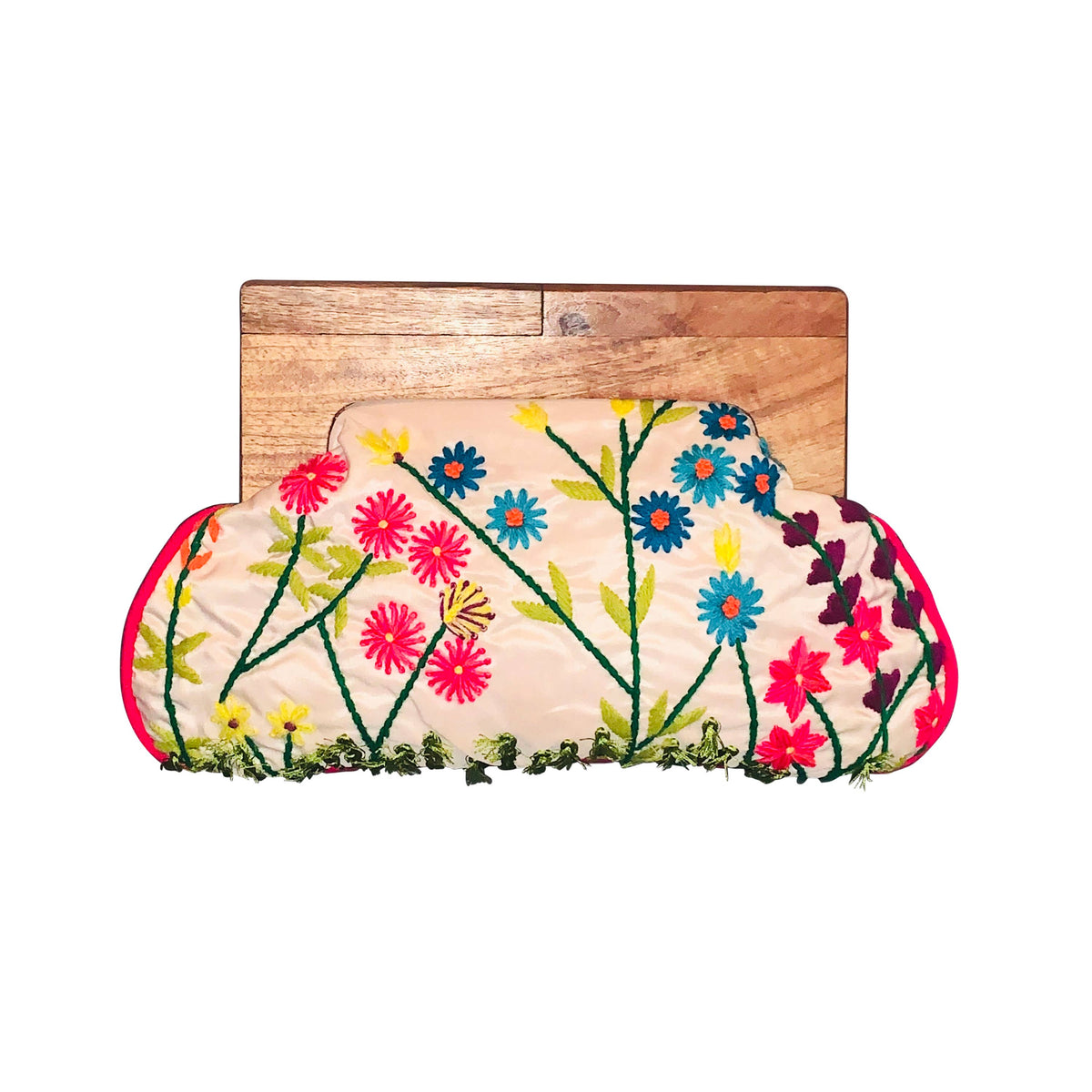 Floral Embroidered Garden Durable Clutch Bag for Women - House of Caelo Athleisure Wear, Yoga Wear &  Women's Clothing
