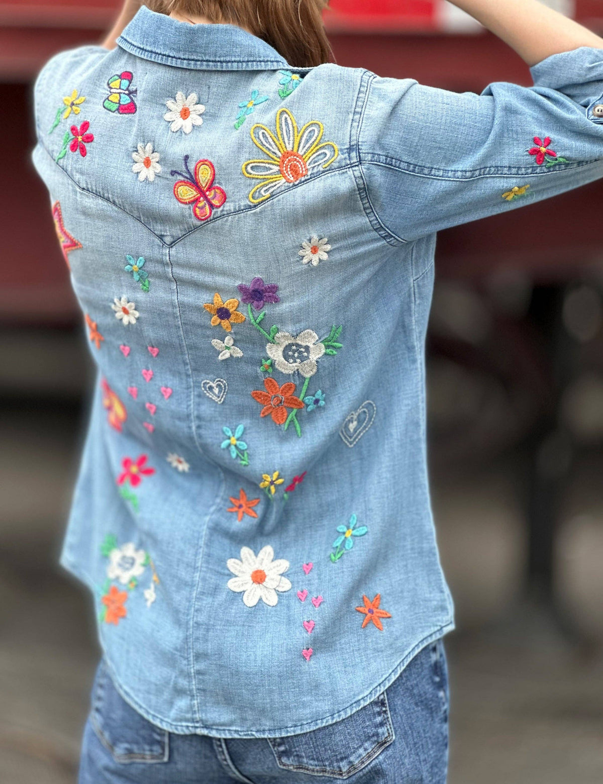 Sketchbook Embroidered Denim Shirt — alternate product view 2