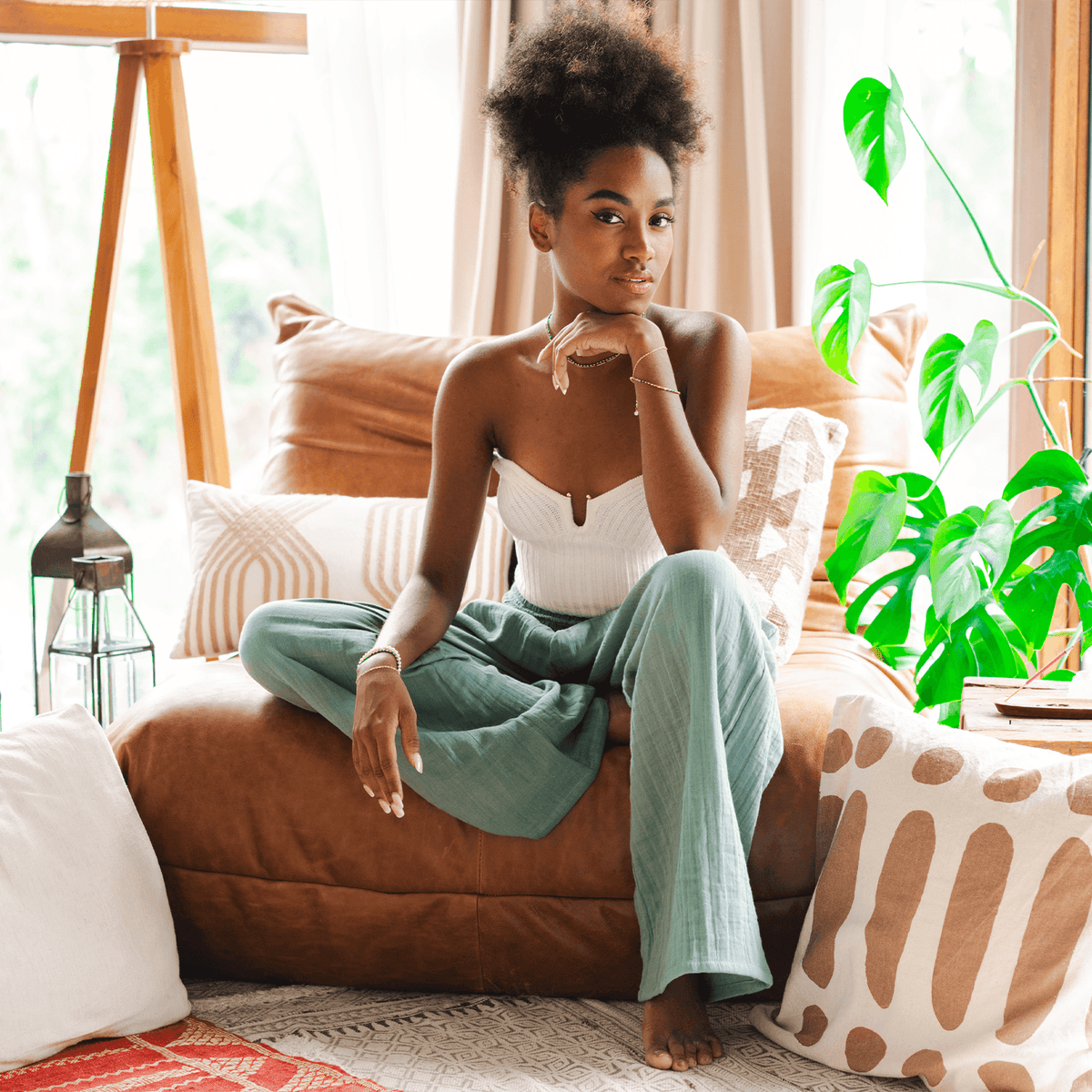 Sage Wide Leg Cotton Pants, view 7 | Fitkitty Culture®