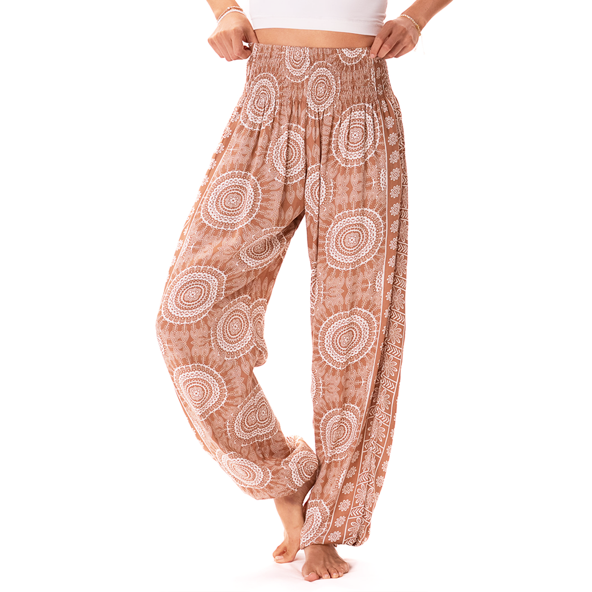 Buttery soft Mojave harem pants with smocked waist