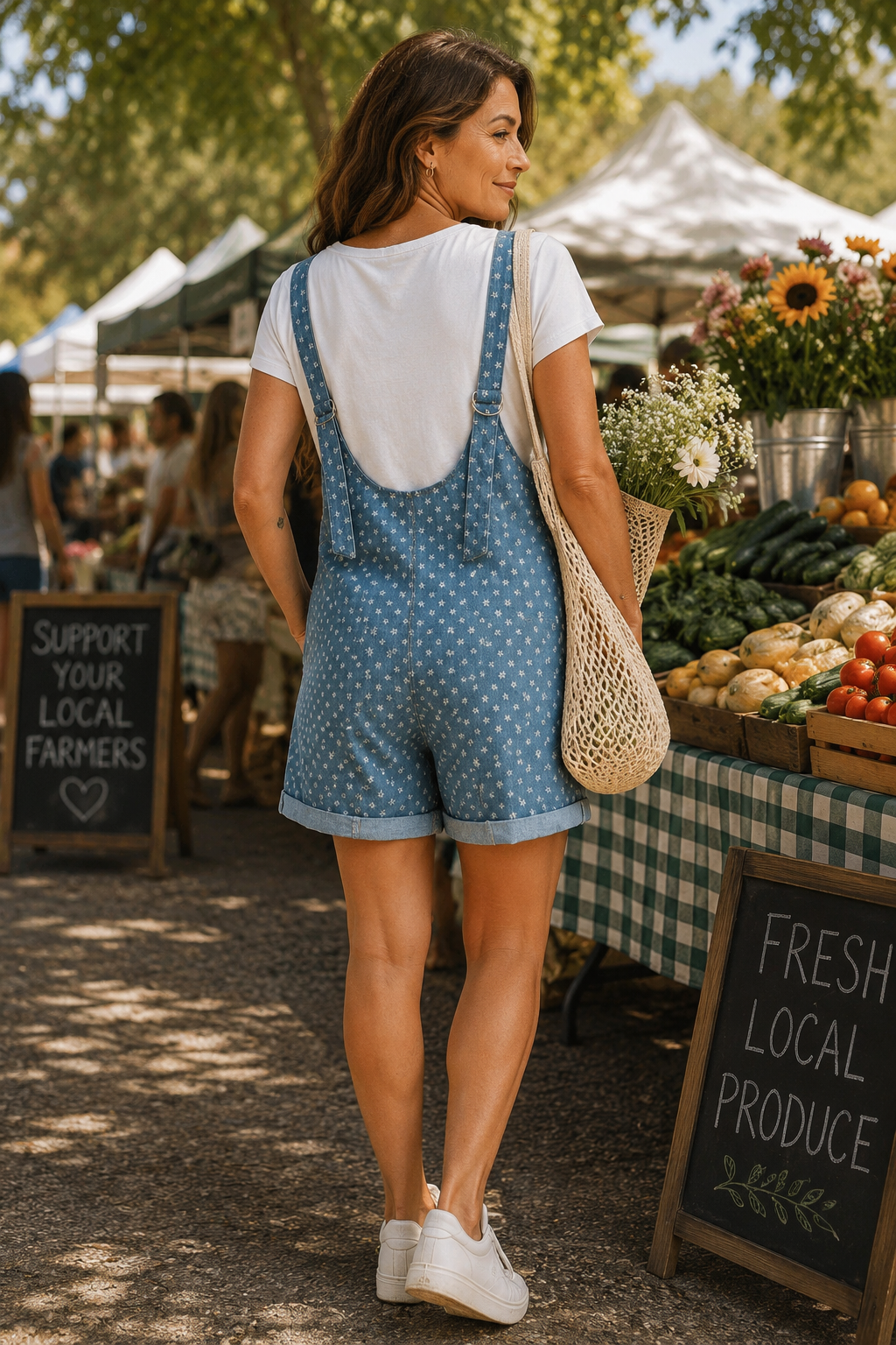 Daisy Lane Denim Romper, view 2 | Fitkitty Culture®