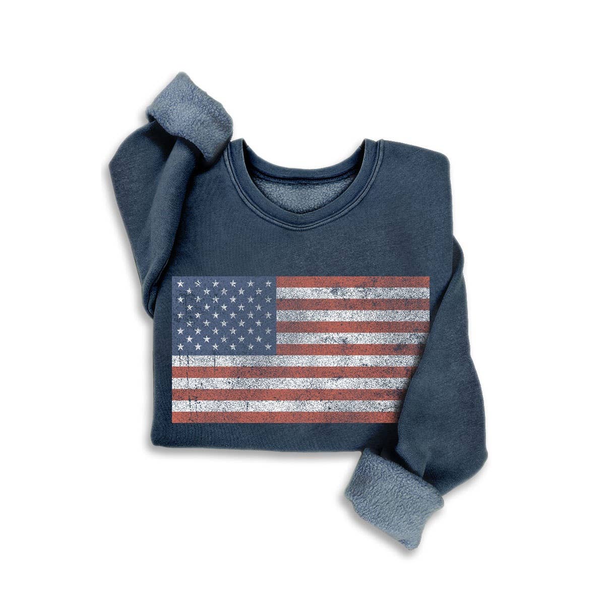Vintage Americana Flag Fleece Sweatshirt, view 8 | House of Caelo®
