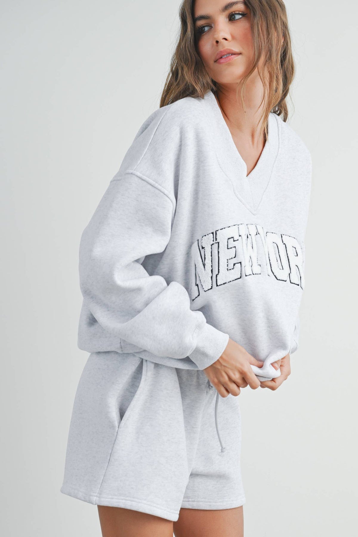 New York V-Neck Sweatshirt - House of Caelo Athleisure Wear, Yoga Wear &  Women's Clothing