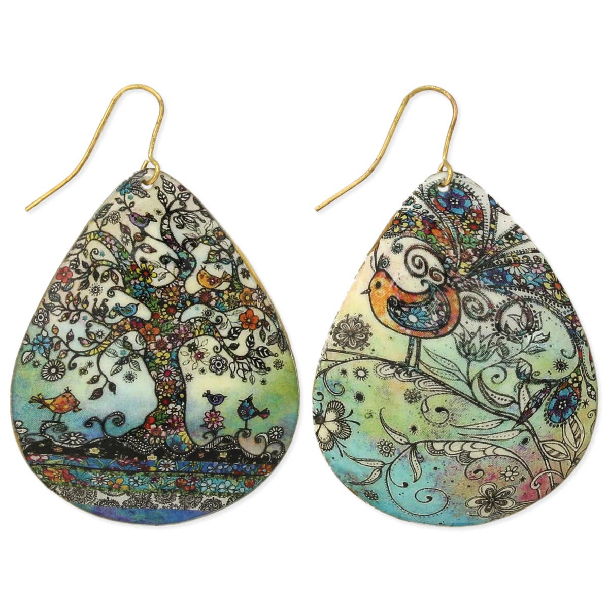 Vintage Art Print Teardrop Earrings, Accessories, ZAD, House of Caelo Athleisure Wear, Yoga Wear &  Women's Clothing