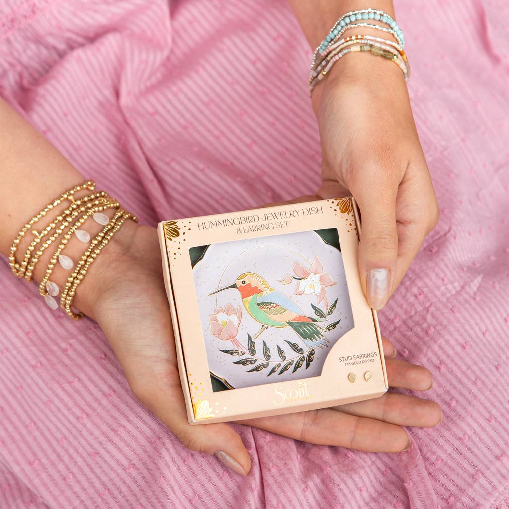 Hummingbird Jewelry Dish & Stud Earring Gift Set — alternate product view 3