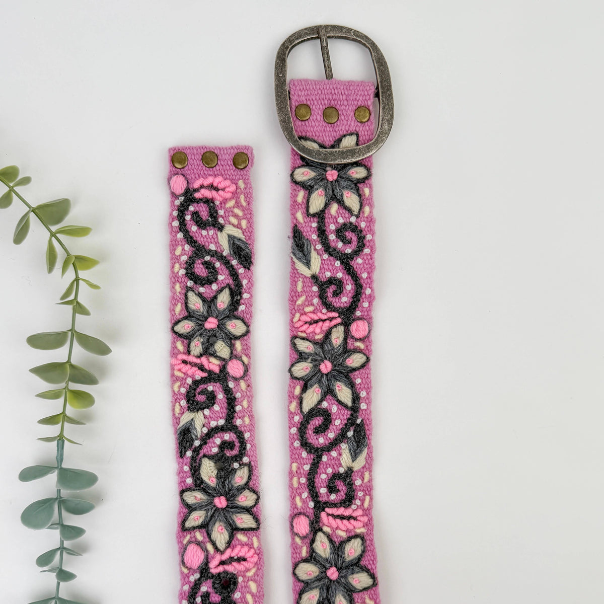 Pink Magnolia Wide Embroidered Belt - Fitkitty Culture Athleisure Wear, Yoga Wear &  Women's Clothing