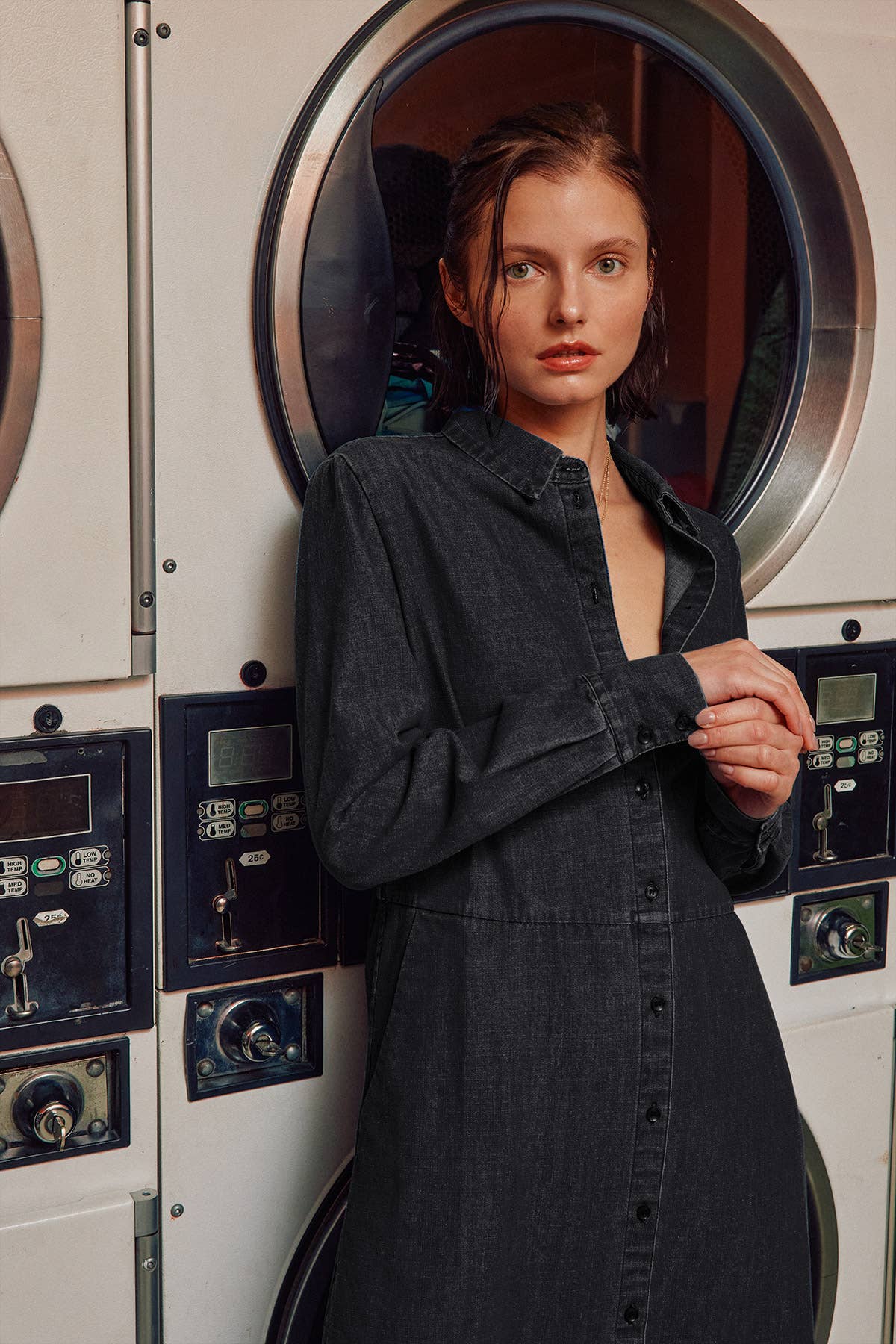 The Sunday Stroll Denim Shirt Dress - House of Caelo Athleisure Wear, Yoga Wear &  Women's Clothing