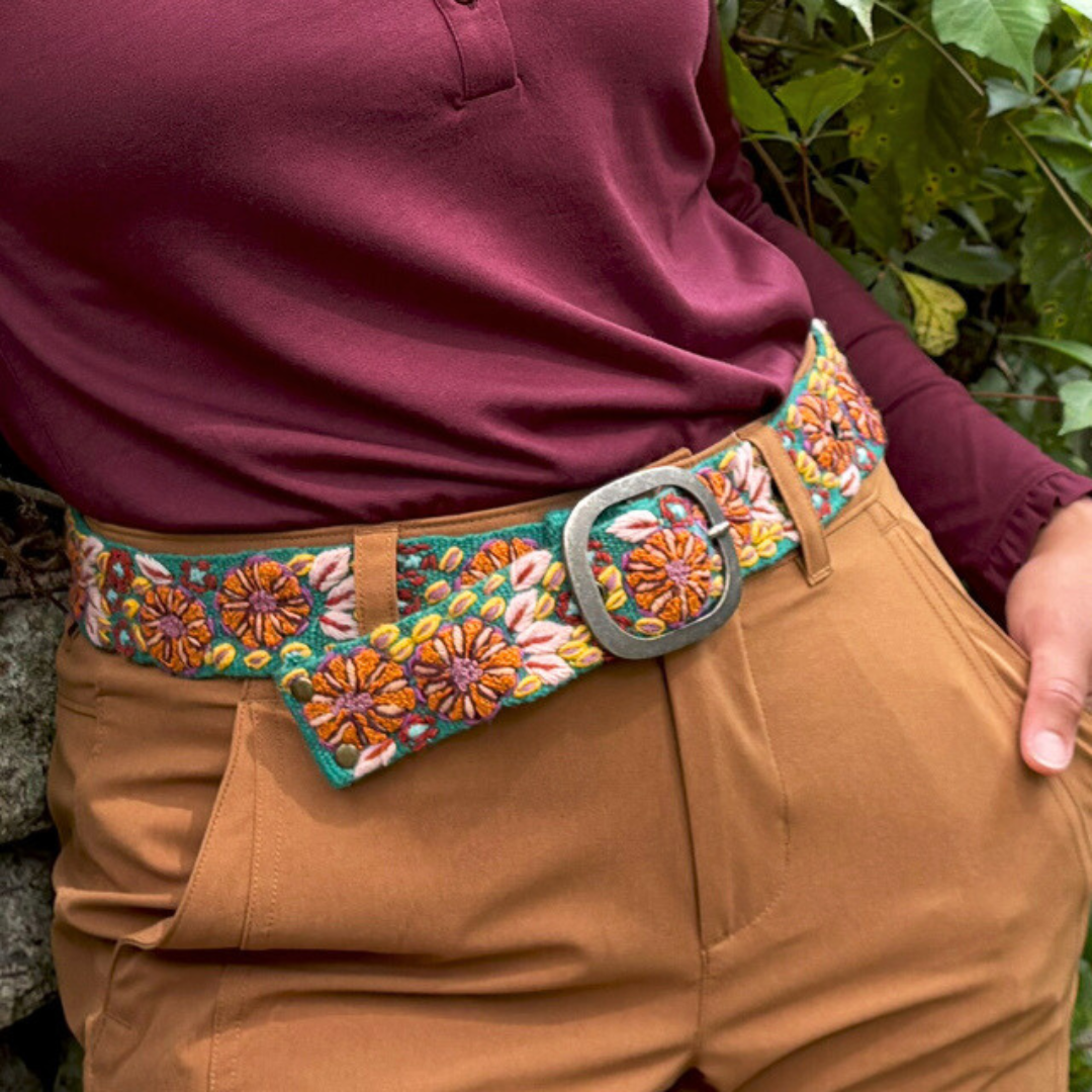 Autumn Sonata Embroidered Wool Belt - House of Caelo Athleisure Wear, Yoga Wear &  Women's Clothing