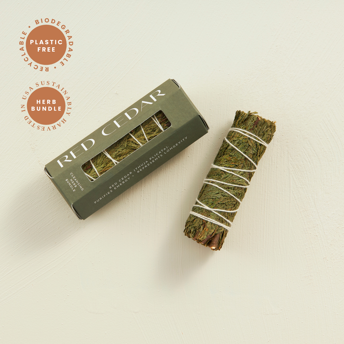 Red Cedar Smudging Herb Bundle — Plastic-Free Gift Box — main product image