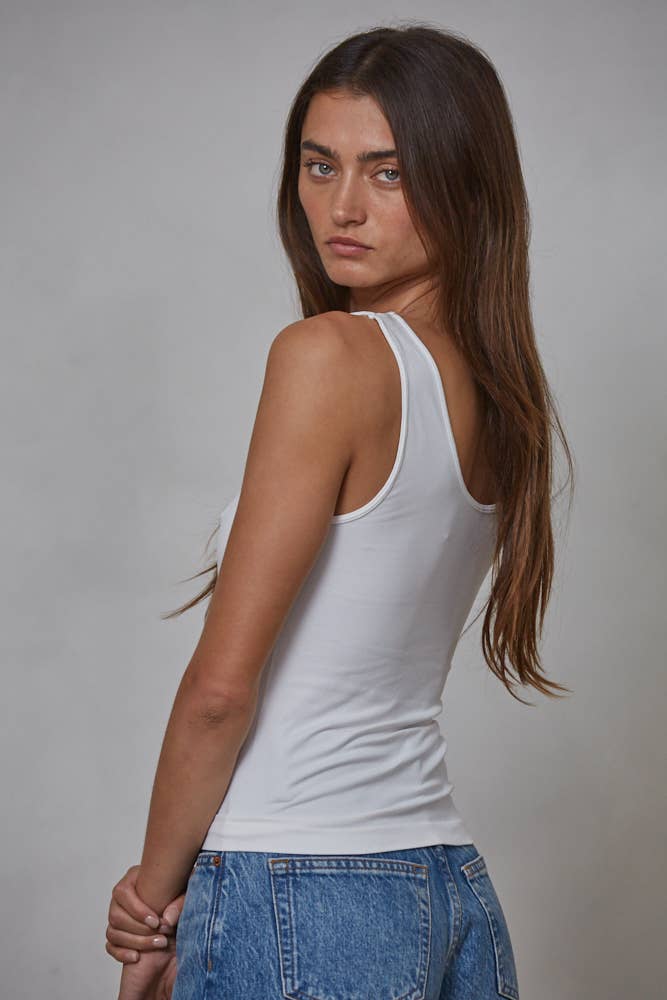 Seamless Reverse U-Neck Tank, view 15 | Fitkitty Culture®