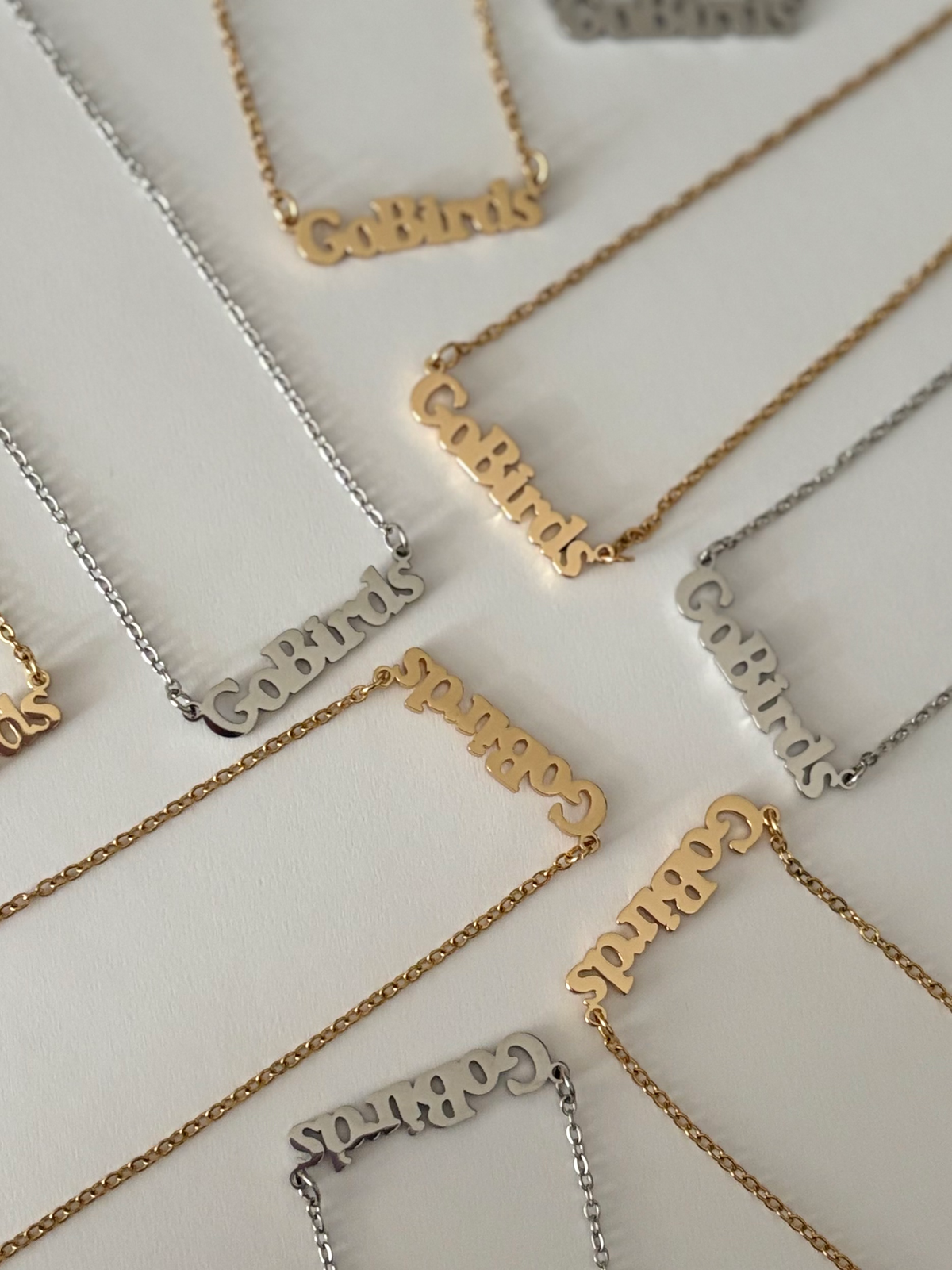 Go Birds Charm Necklace ~ Gold or Silver - House of Caelo Athleisure Wear, Yoga Wear &  Women's Clothing