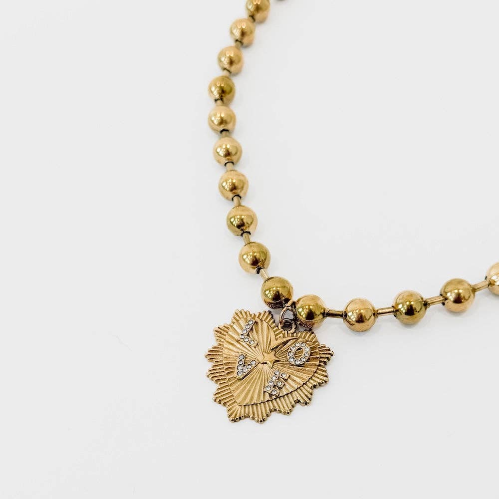 Sunburst Heart Love Pendant Necklace - WATERPROOF - House of Caelo Athleisure Wear, Yoga Wear &  Women's Clothing