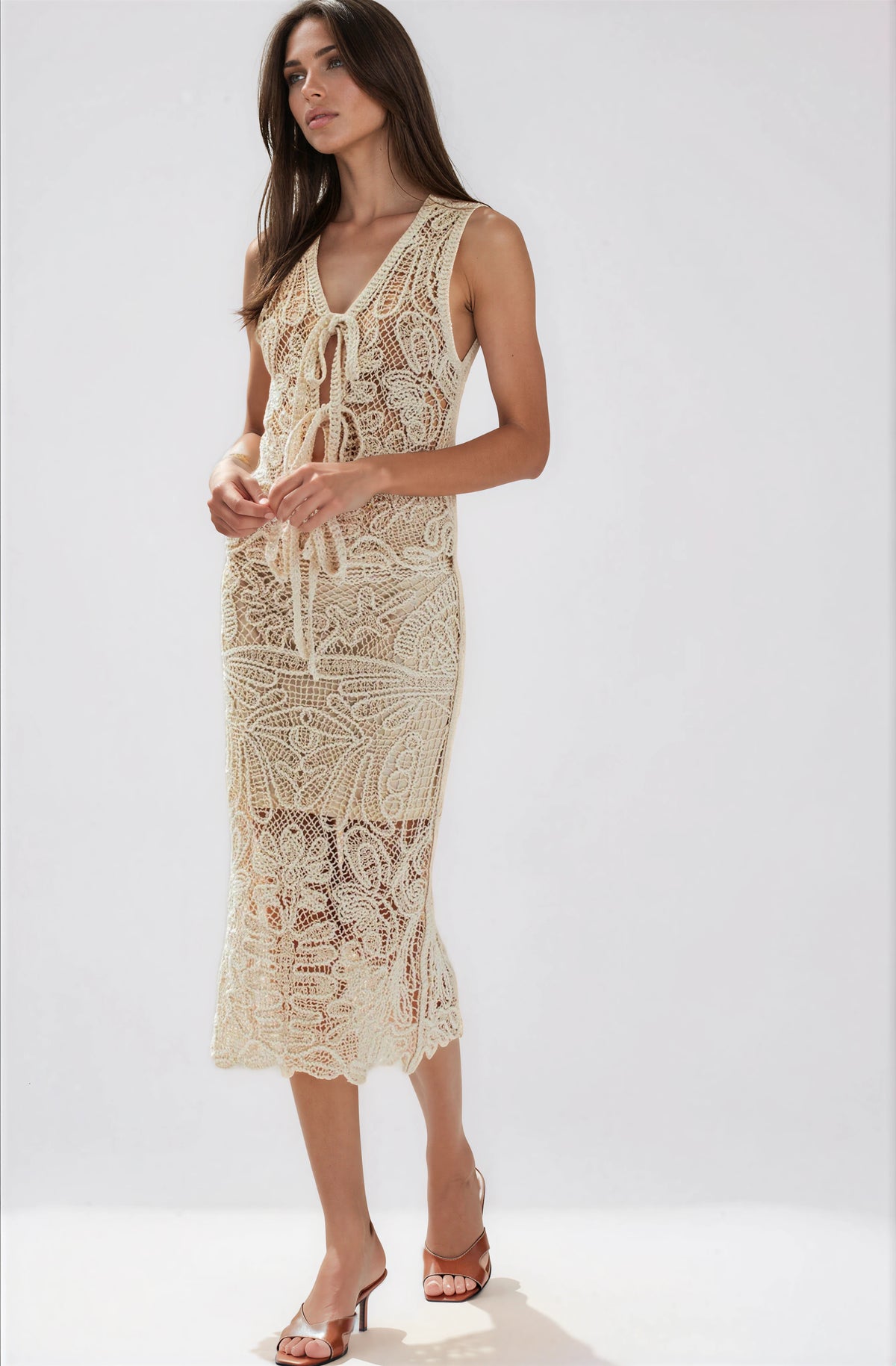 Open-Work Crochet Midi Skirt With Partial Lining - Fitkitty Culture Athleisure Wear, Yoga Wear &  Women's Clothing