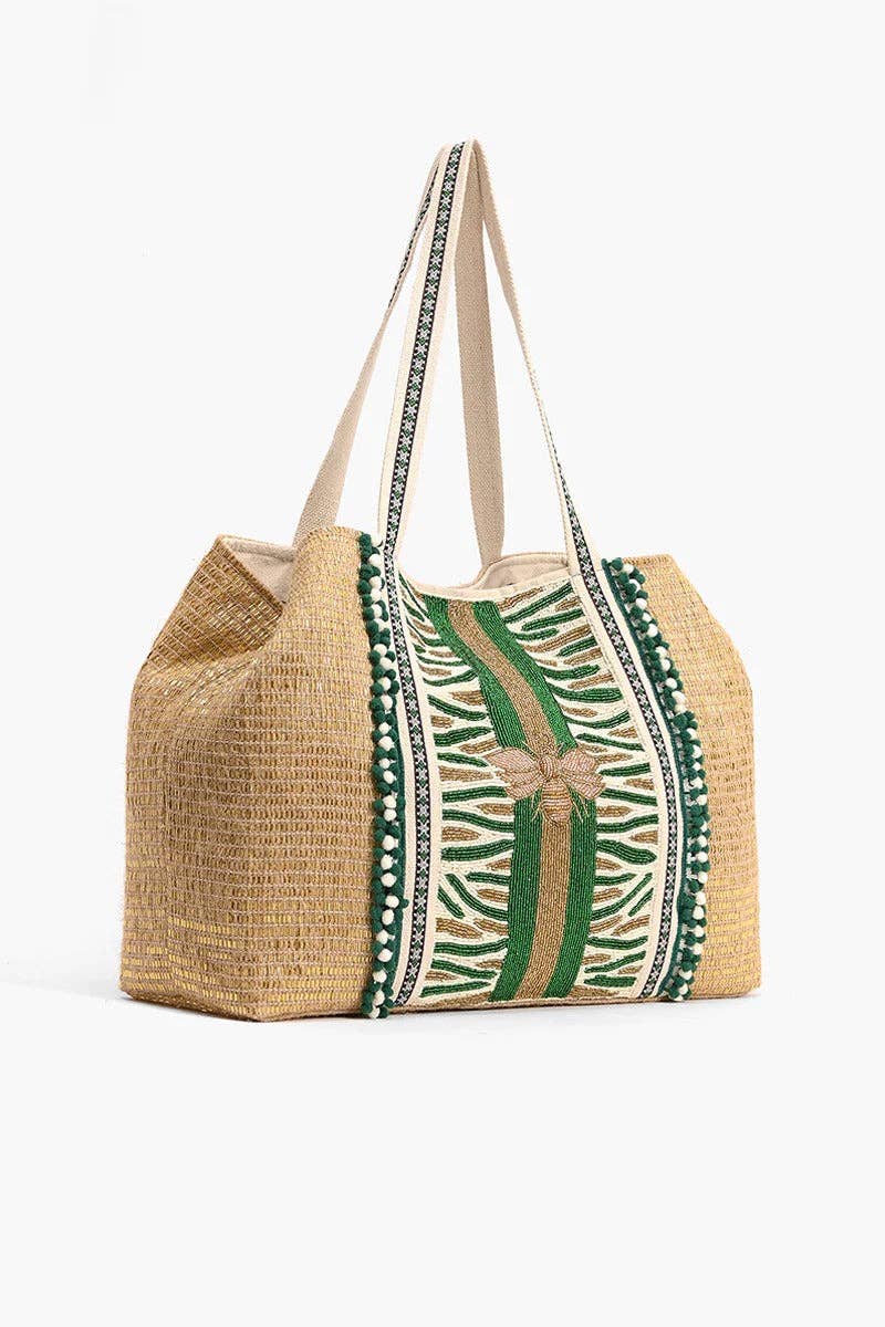 Bee Green Embellished Tote — alternate product view 3