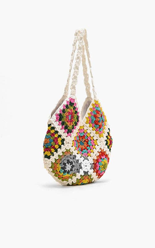 The Ultimate Slouchy Crochet Shoulder Bag – Boho Patchwork Charm - House of Caelo Athleisure Wear, Yoga Wear &  Women's Clothing