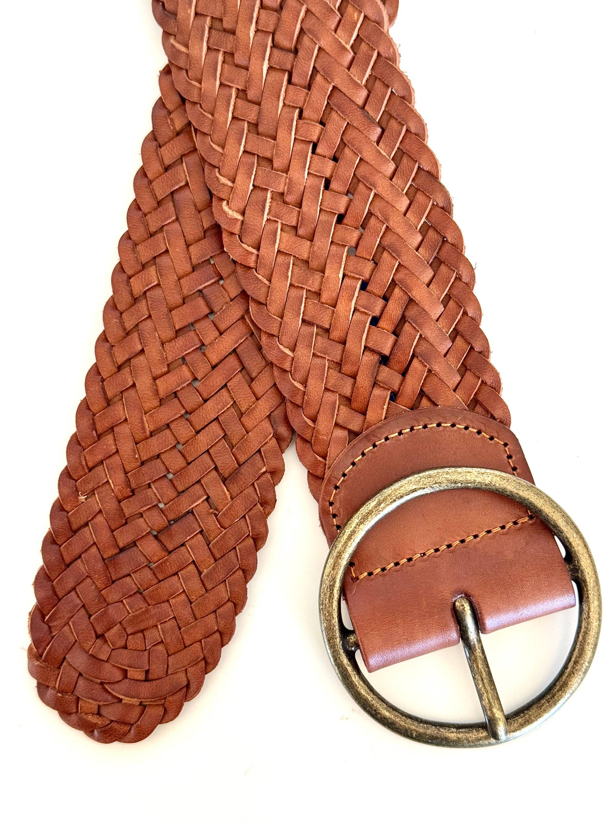 Heritage Cognac Braided Leather Belt