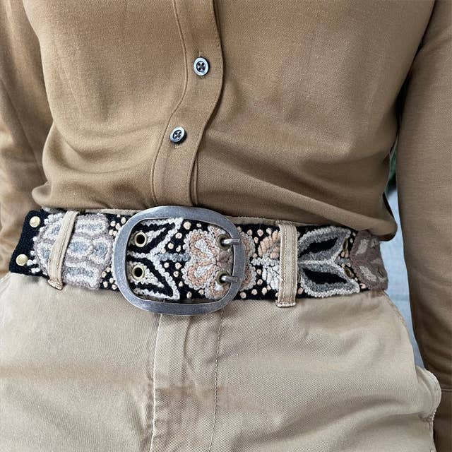 Wildroot Artisan Embroidered Belt, Black - House of Caelo Athleisure Wear, Yoga Wear &  Women's Clothing