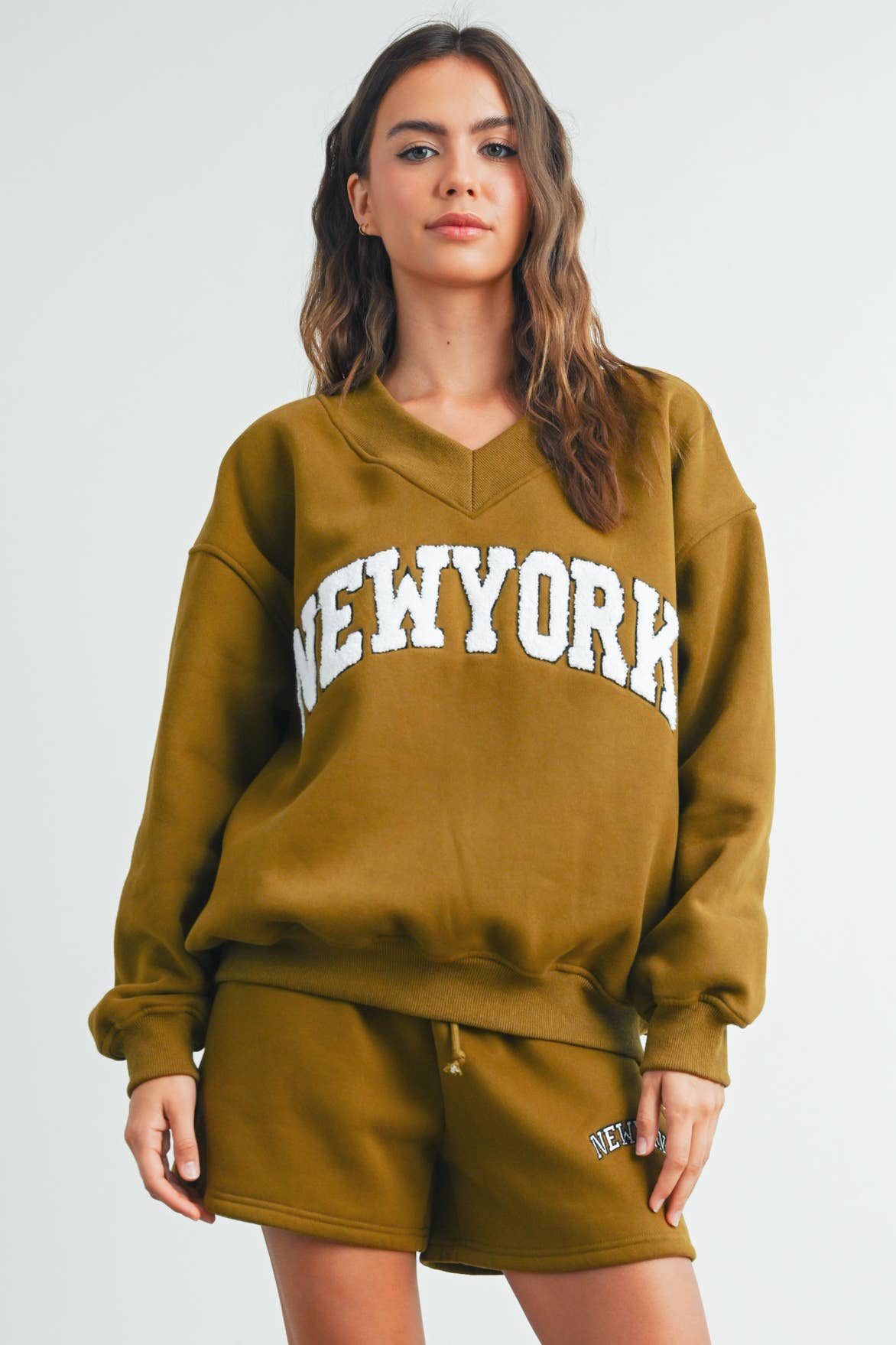 New York V-Neck Sweatshirt - House of Caelo Athleisure Wear, Yoga Wear &  Women's Clothing