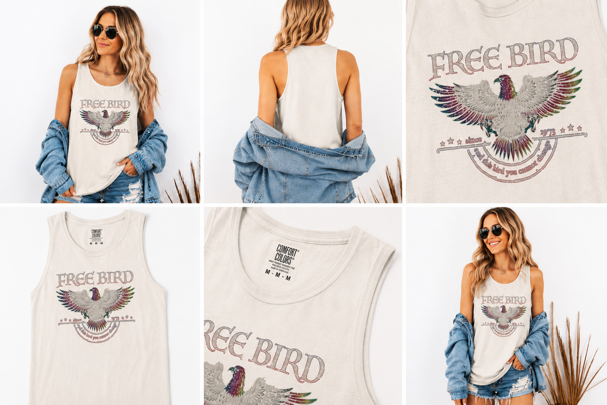 Free Bird Tank Top, view 4 | Fitkitty Culture®