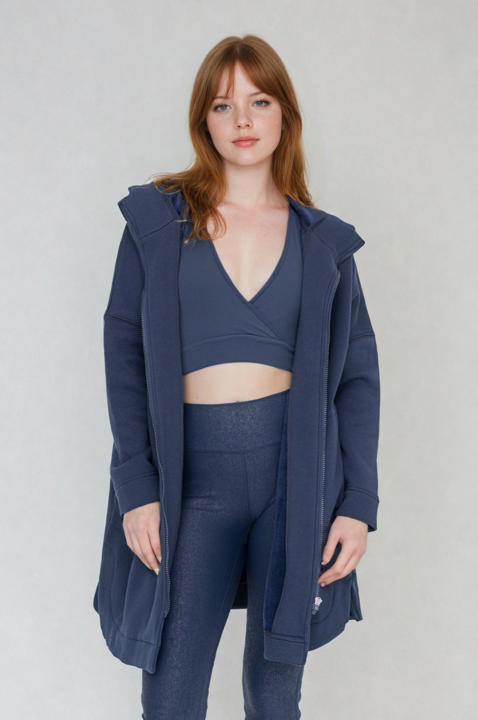Cozy Comfort  Zip Up Hoodie Jacket  Teal Navy, Clothing, Mono B, House of Caelo Athleisure Wear, Yoga Wear &  Women's Clothing