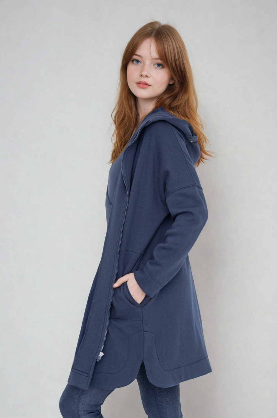 Cozy Comfort  Zip Up Hoodie Jacket  Teal Navy, Clothing, Mono B, House of Caelo Athleisure Wear, Yoga Wear &  Women's Clothing