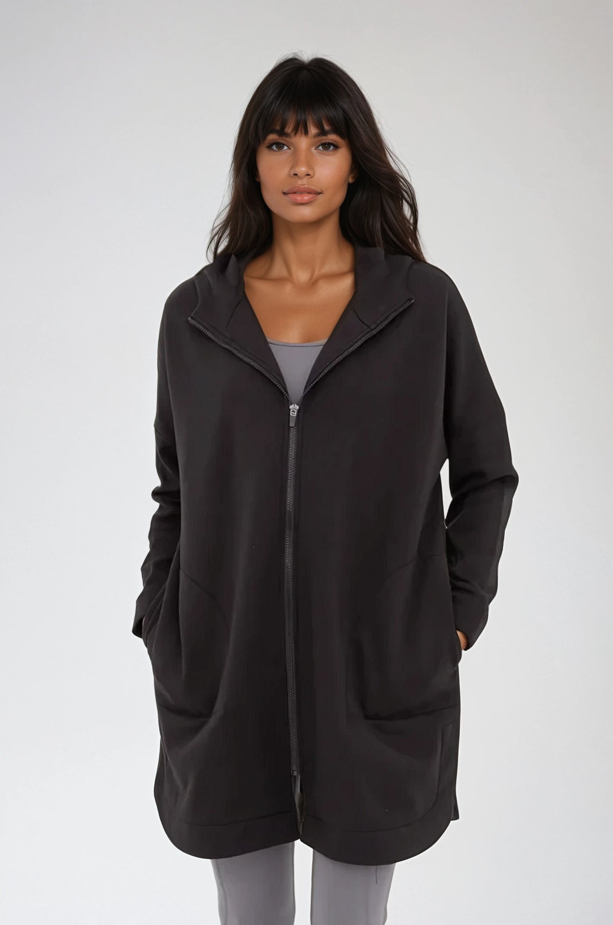Cozy Comfort  Zip Up Hoodie Jacket  Black, Clothing, Mono B, House of Caelo Athleisure Wear, Yoga Wear & Leggings