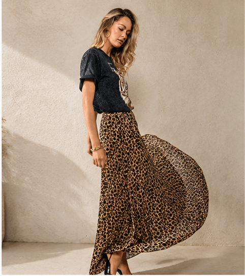 Fierce Flow Leopard Skirt, view 4 | House of Caelo®