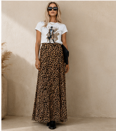 Fierce Flow Leopard Skirt, view 7 | House of Caelo®