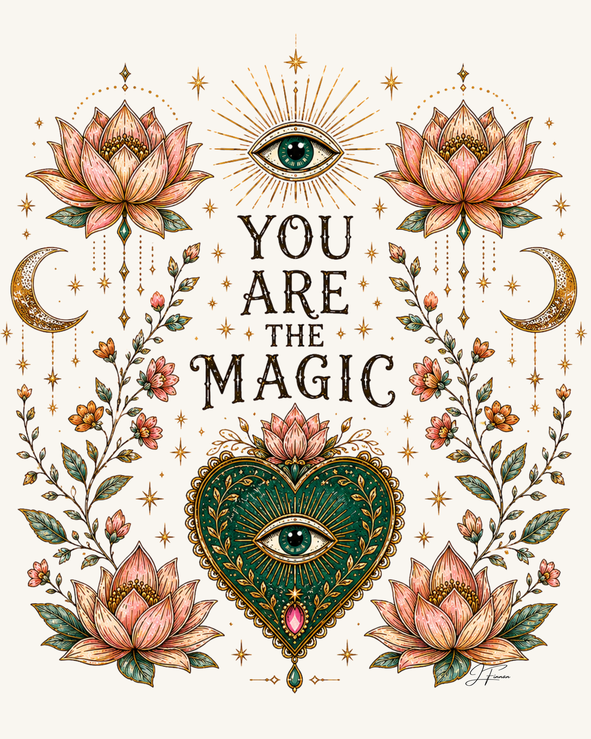 You Are The Magic Canvas Wall Art — Mystical Lotus Spiritual Decor — alternate product view 5