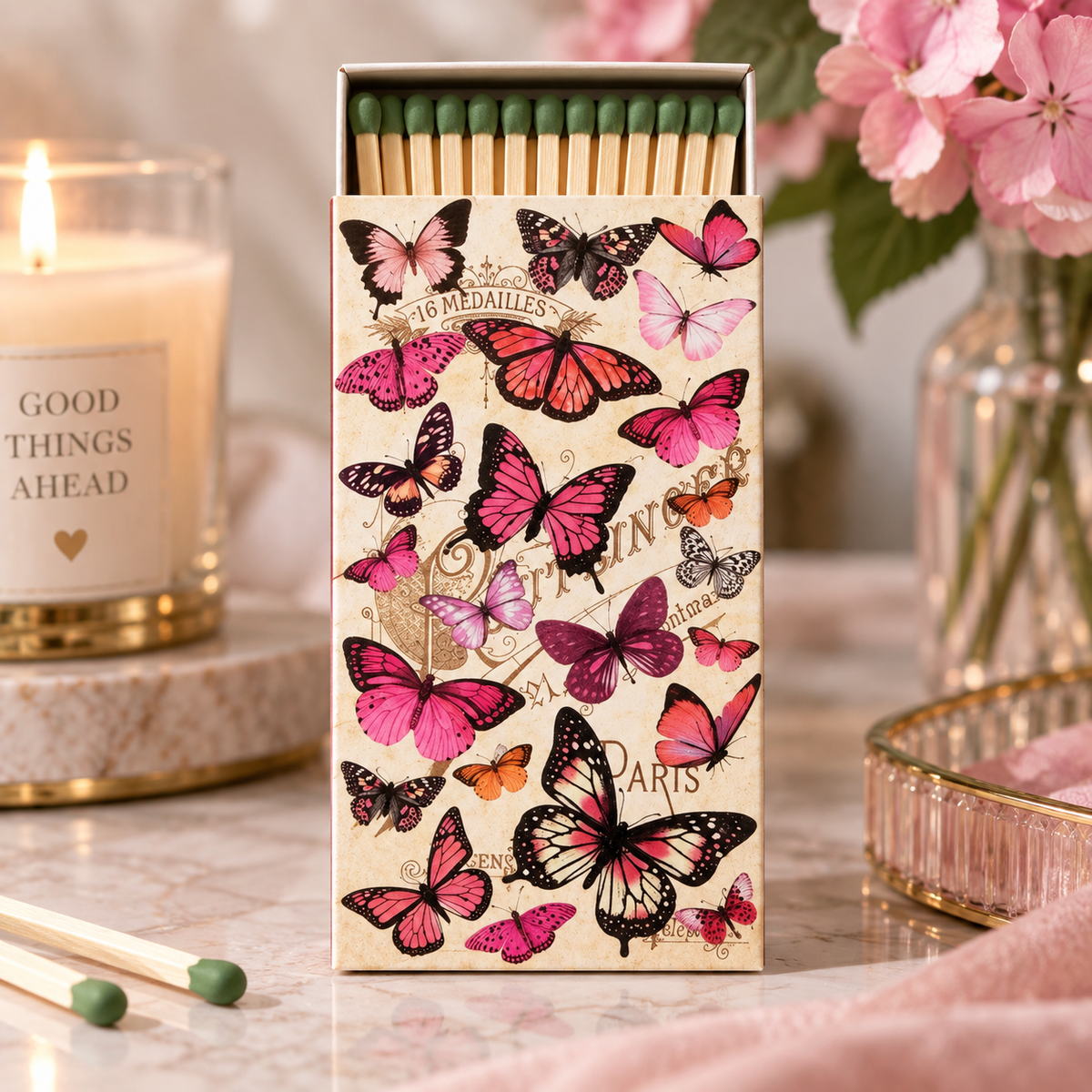 Butterfly Collage Decorative Matches