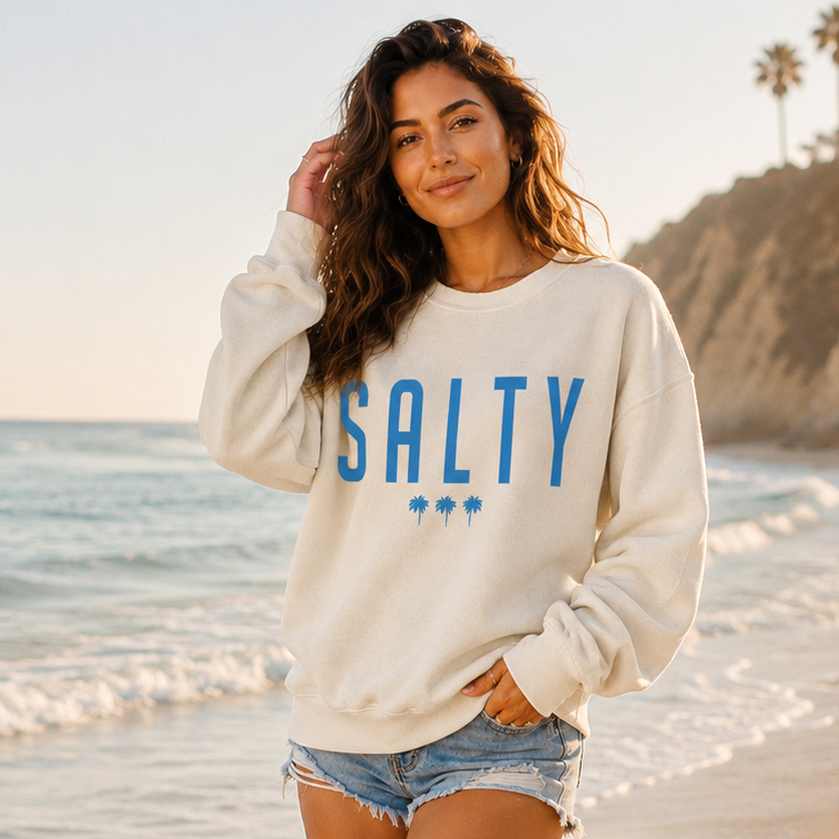 White mineral-wash crewneck sweatshirt with brushed lived-in softness