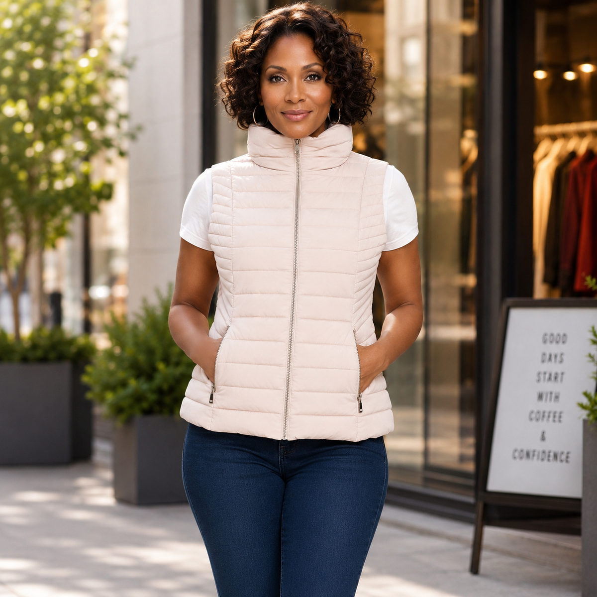 PuffTech Vest - Women's High Collar Quilted Vest, view 2 | House of Caelo®
