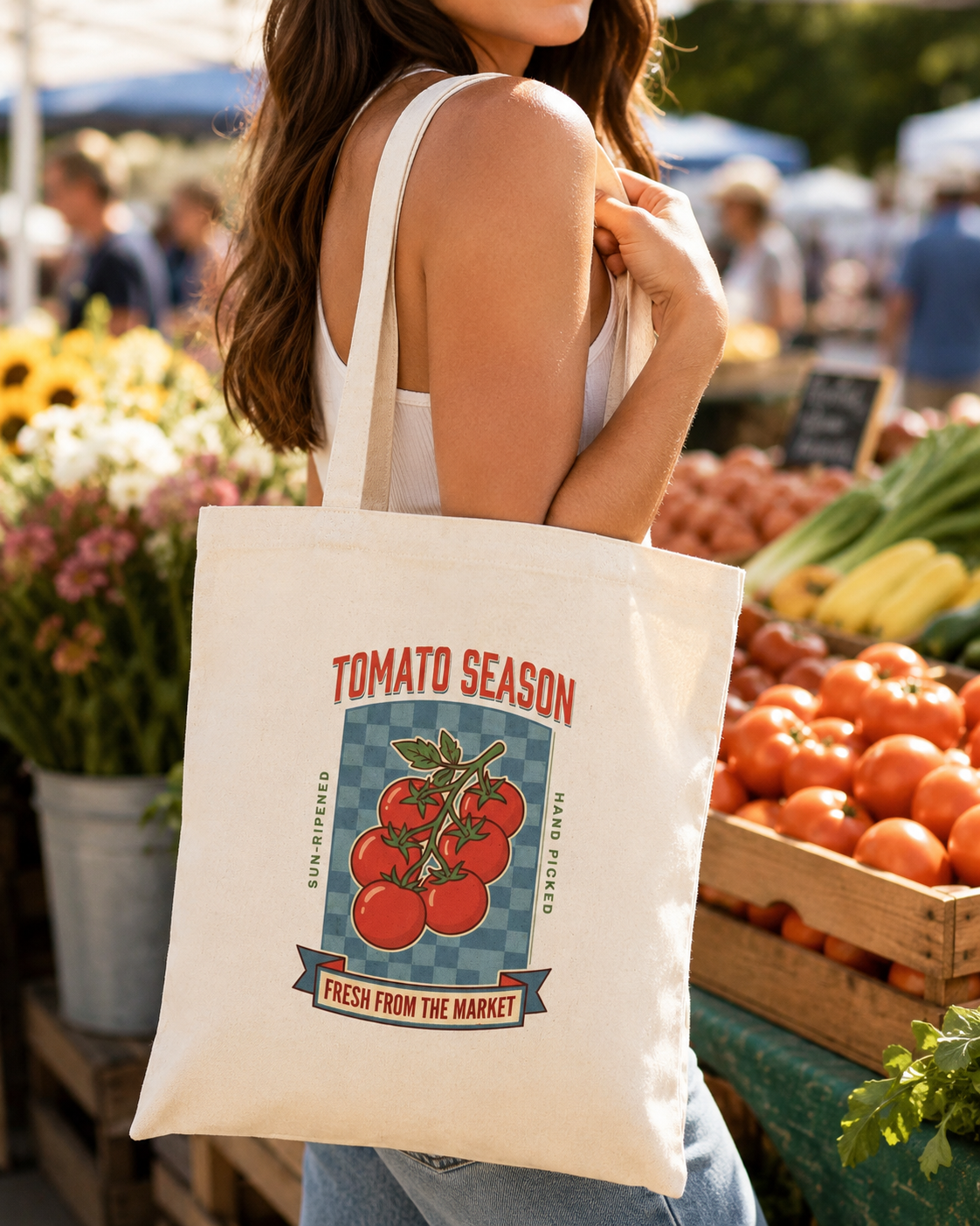 Tomato Season Market Tote | Fitkitty Culture®