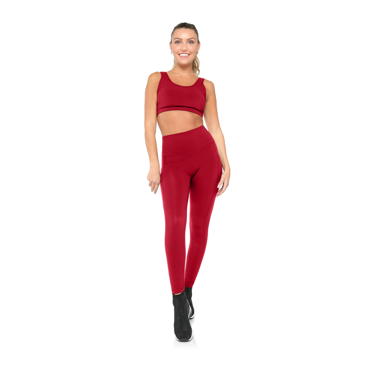 BodyLove leggings detail view in jade green