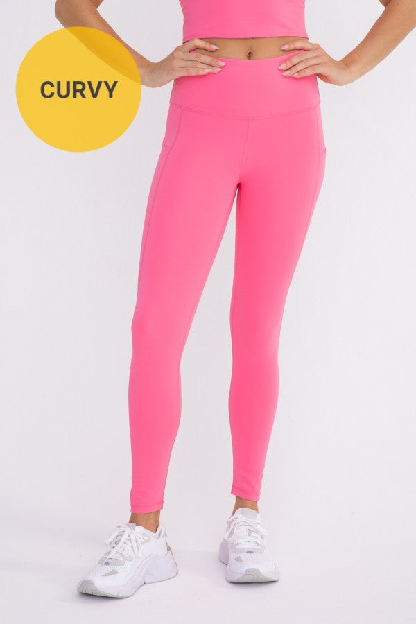 Essential High Waist Tummy Control Leggings with Side Pockets, view 3